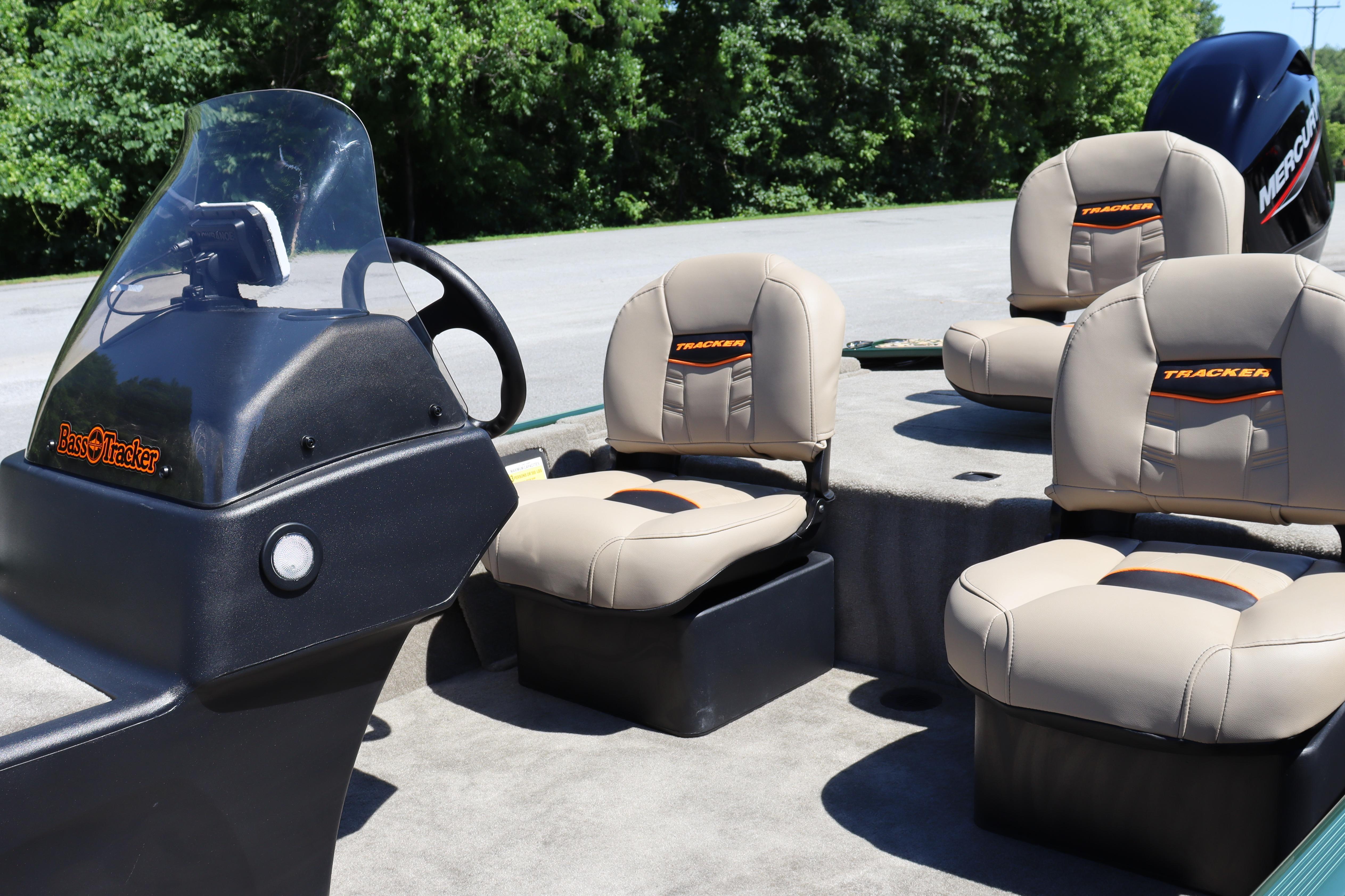 2026 Tracker Bass Tracker Classic Limited boat interior with seating and console.