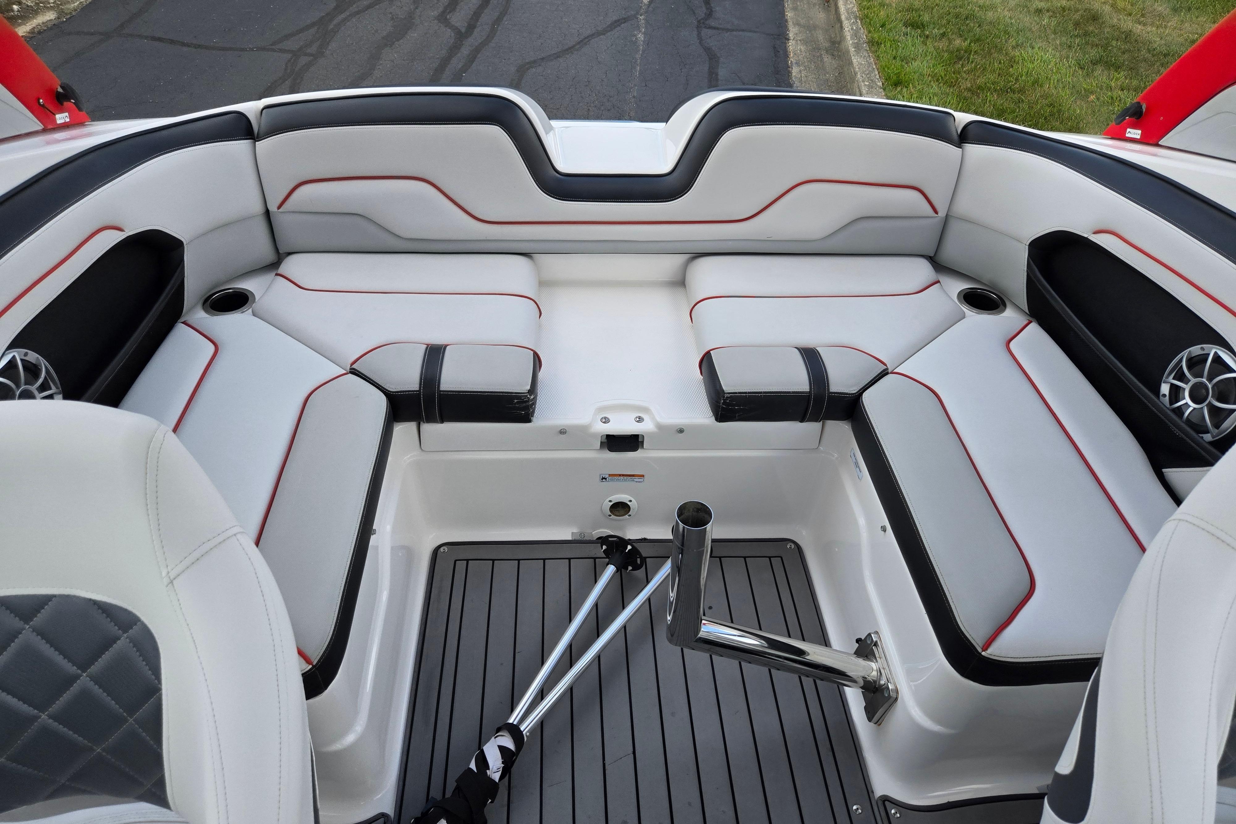 2018 Yamaha Boats 212X interior with sleek seating and modern design.