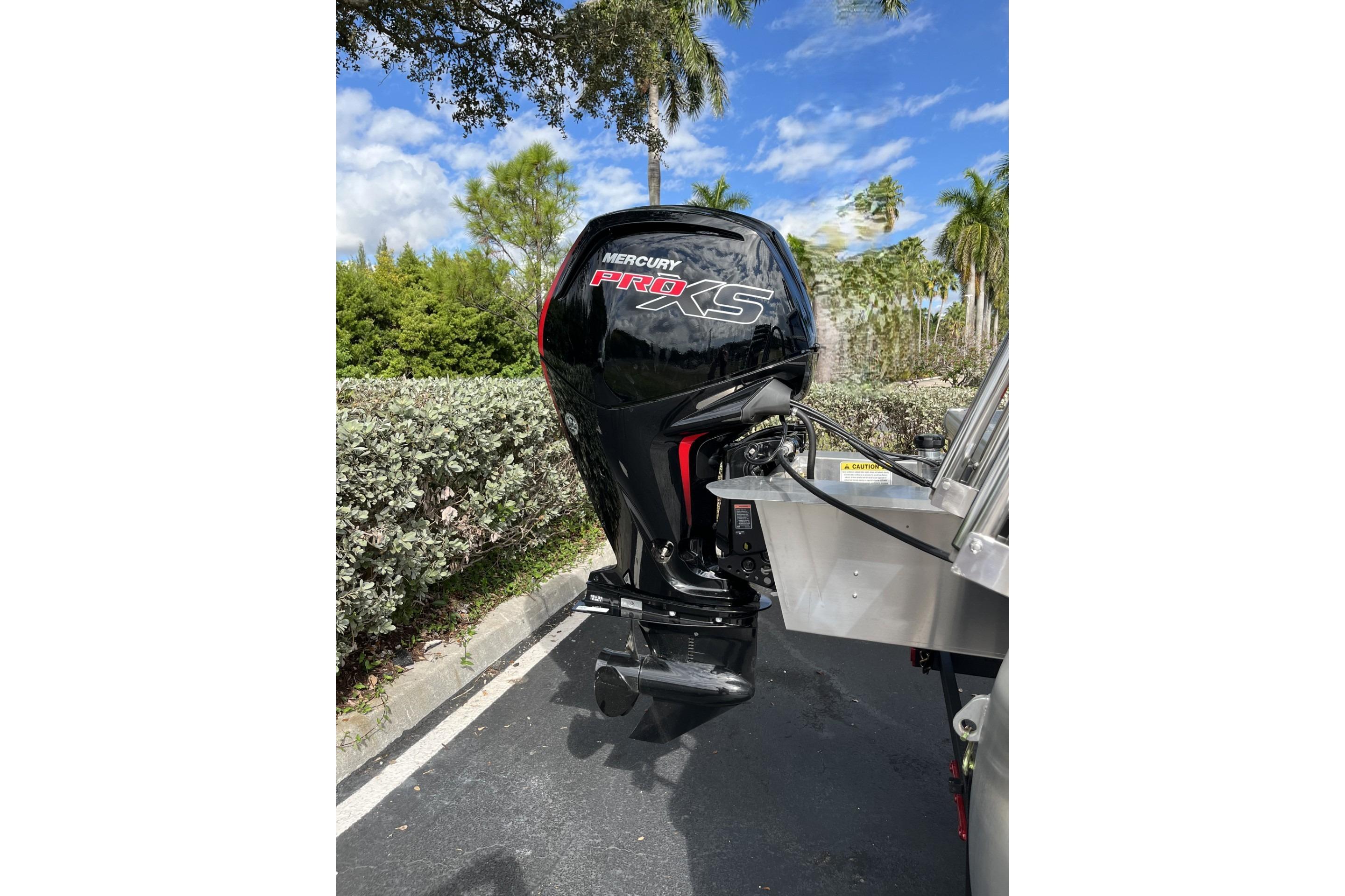 Mercury Pro XS outboard motor on 2026 Sun Tracker Party Barge 20 DLX.