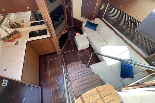 Luxurious interior of 2016 Sea Ray Sundancer 510 yacht with modern furnishings and sleek design.