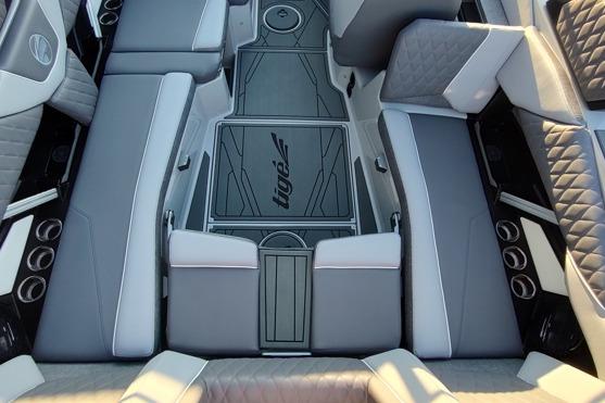 2026 Tigé Z3 boat interior with luxurious seating and modern design.