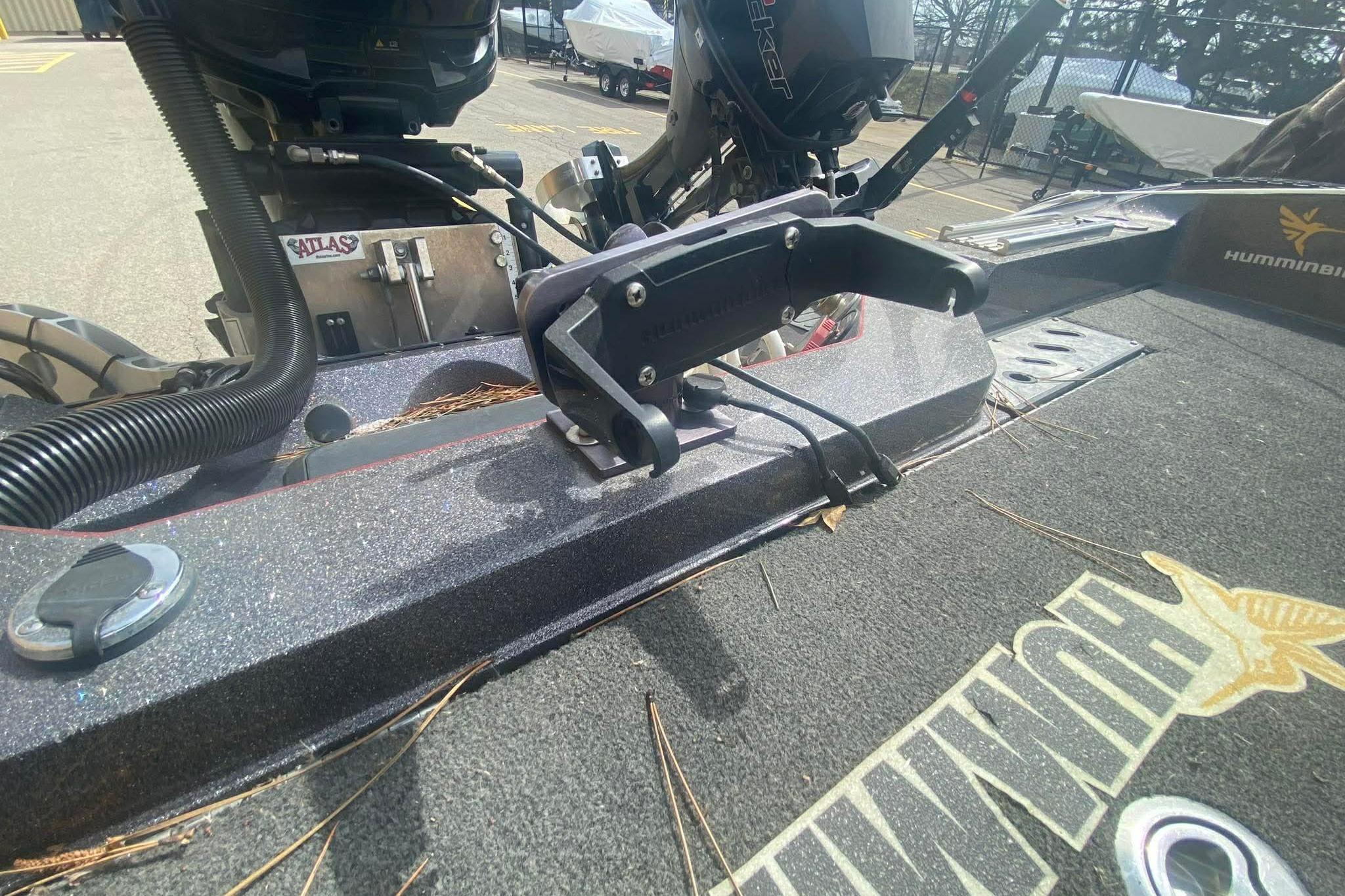 2017 Ranger 621FS Fisherman boat deck with Humminbird equipment and motor mount.