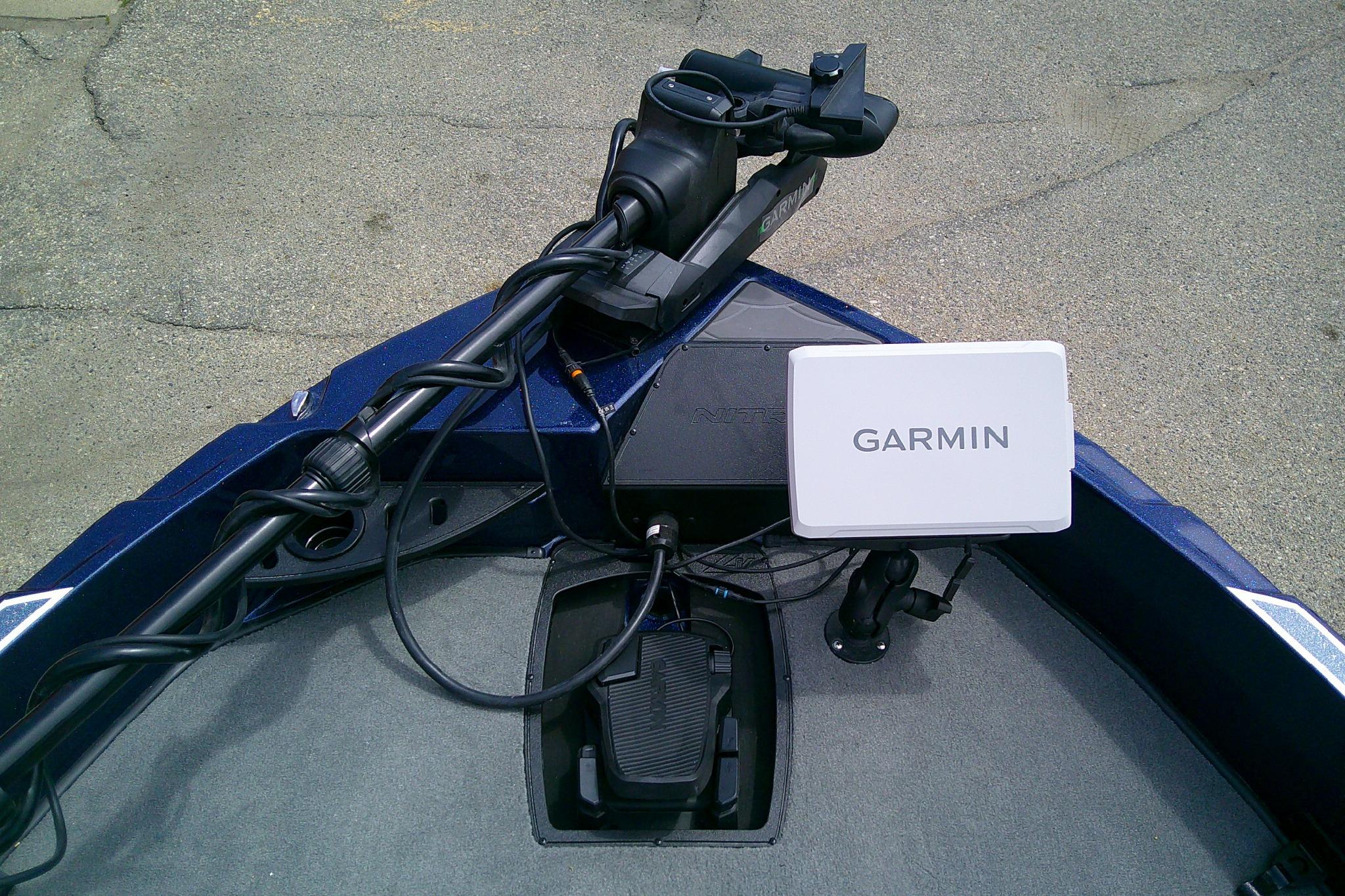 2026 Nitro ZV21 Pro boat with Garmin navigation system and trolling motor.