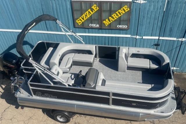 2026 Sun Tracker Party Barge 18 DLX pontoon boat at Sizzle Marine, Ohio.