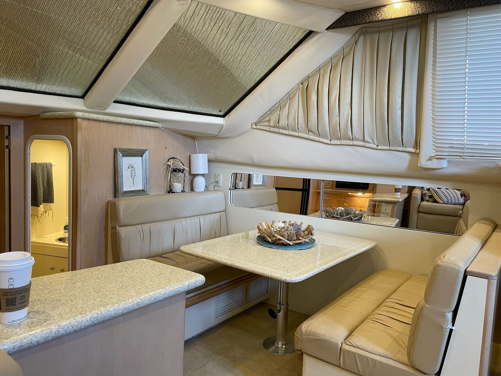 Interior of Carver 356 Aft Cabin Motor Yacht, year 2000.