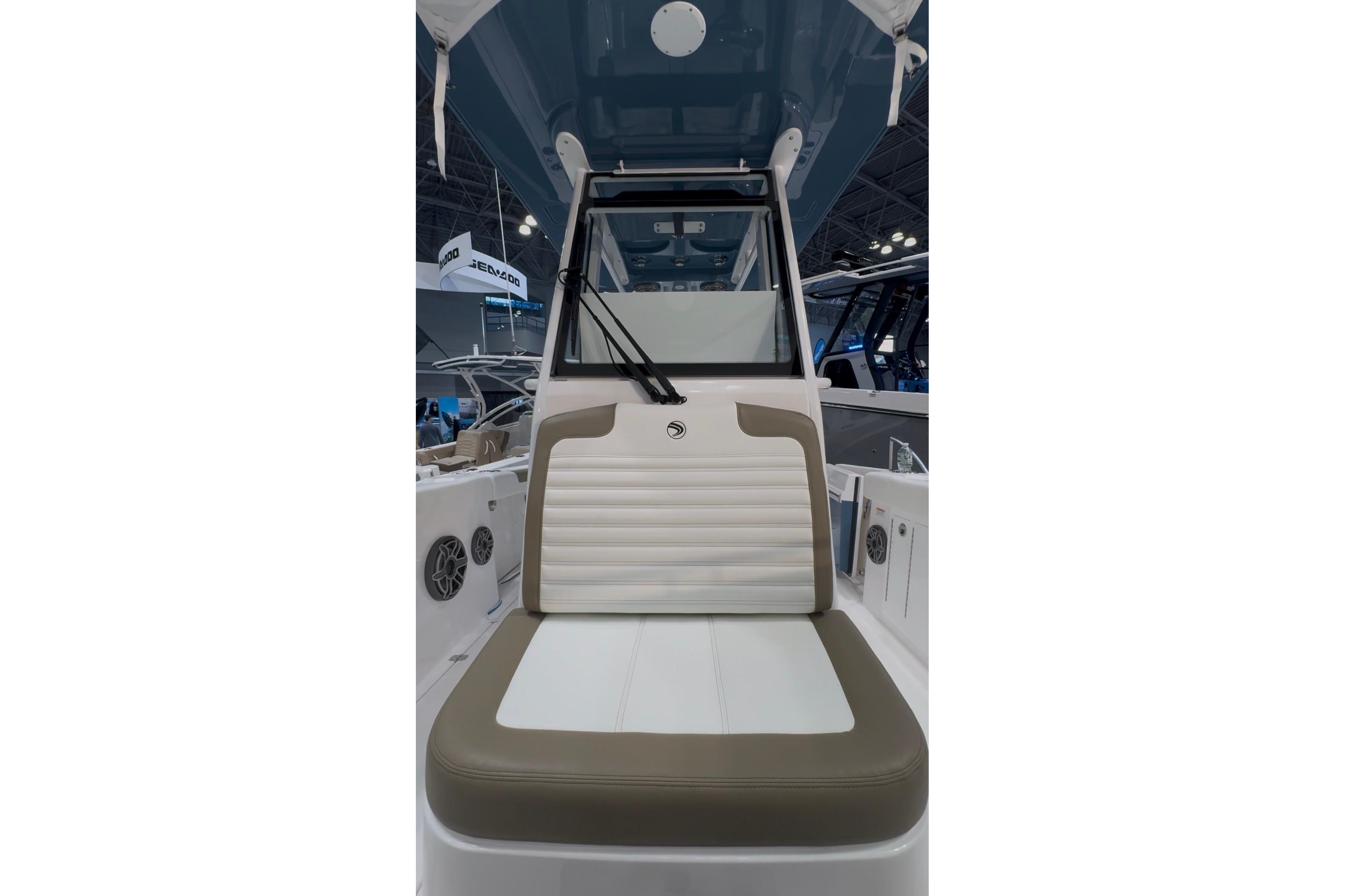 Interior view of the 2026 Edgewater 250CC boat.