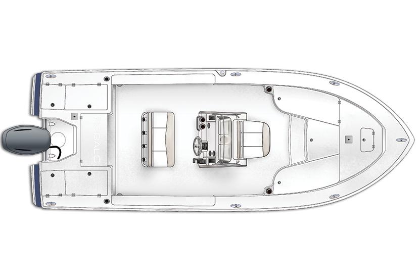 Manufacturer Provided Image: Top view of 2017 Robalo 226 Cayman boat layout.