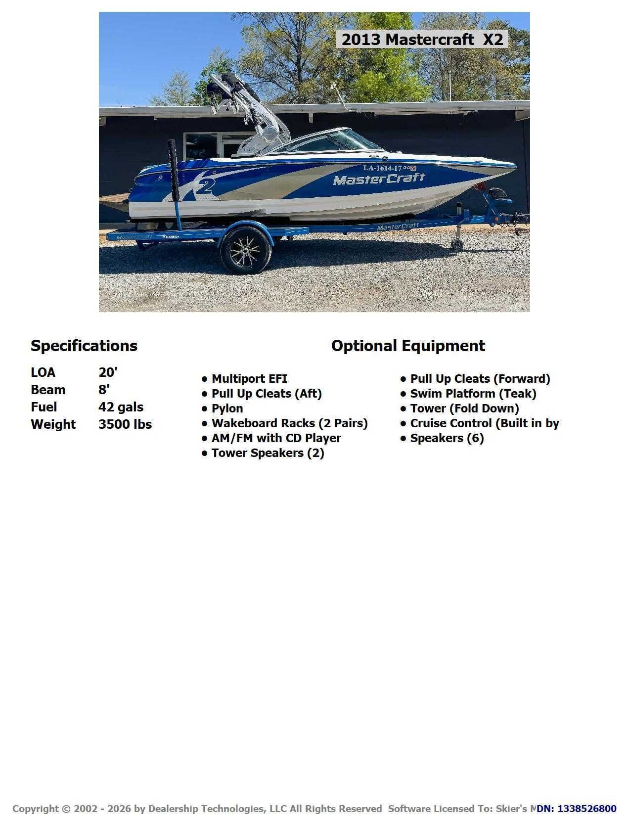 2013 MasterCraft X2 - 2