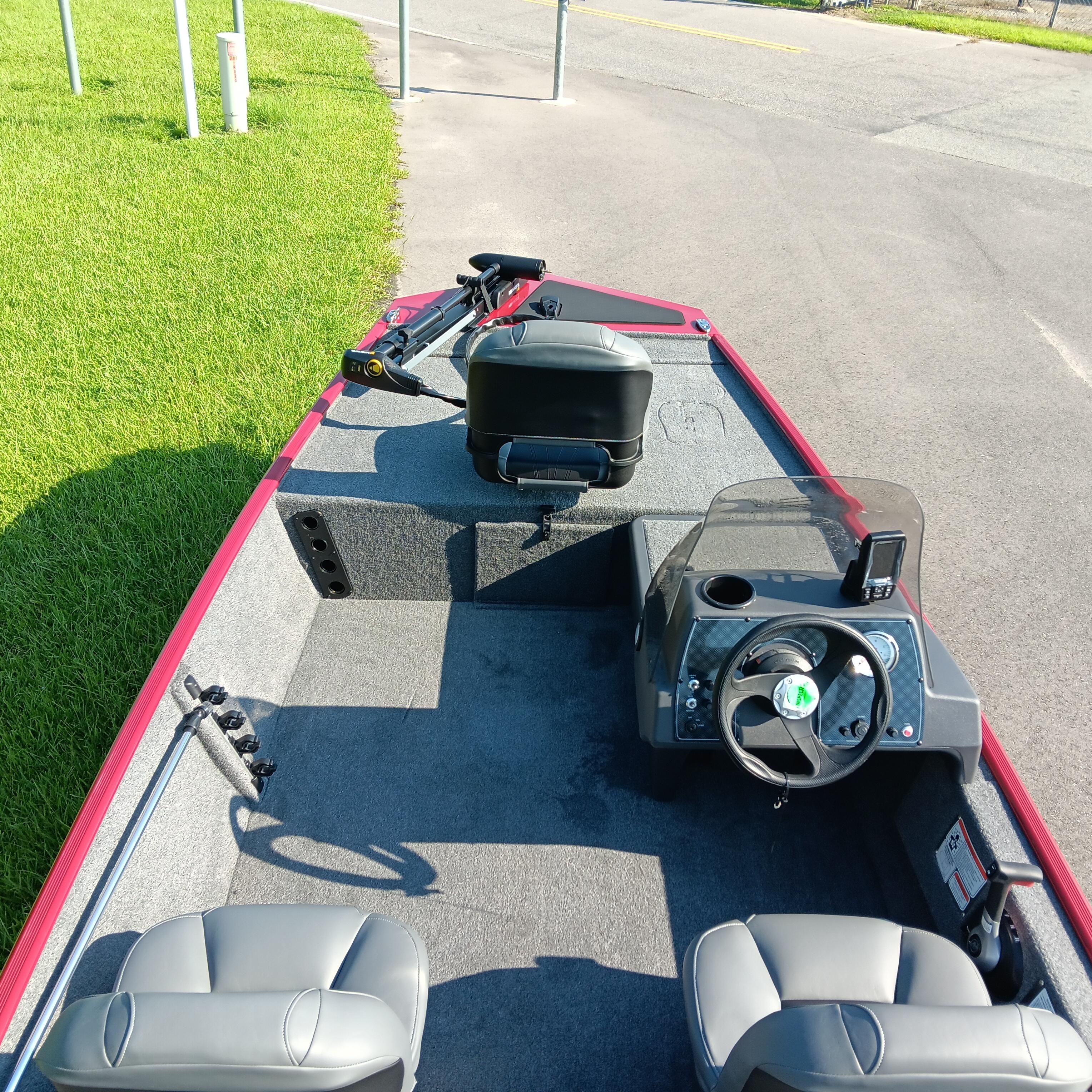 2026 Tracker Bass Tracker Classic XL boat interior with steering console and seating.