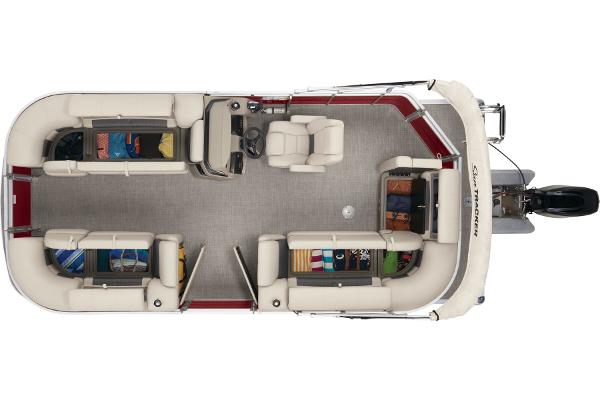 2024 Sun Tracker Party Barge 20 DLX pontoon boat interior layout.