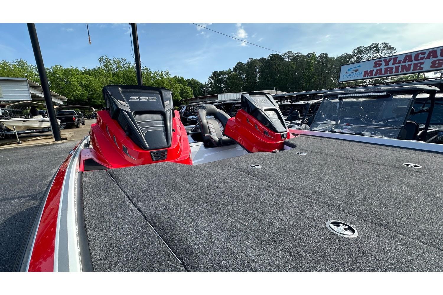 2023 Nitro Z20 Pro boat with sleek red and black design at Sylacauga Marine.