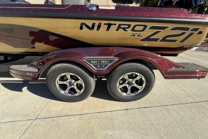 2026 Nitro Z21 XL Pro boat trailer with dual wheels and sleek design.