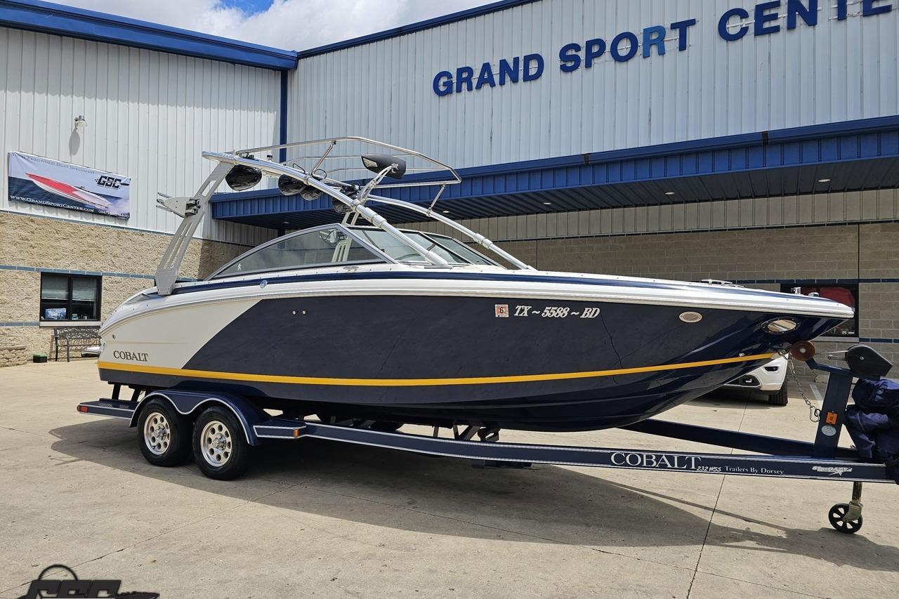 2010 Cobalt 232 WSS boat on trailer at Grand Sport Center.
