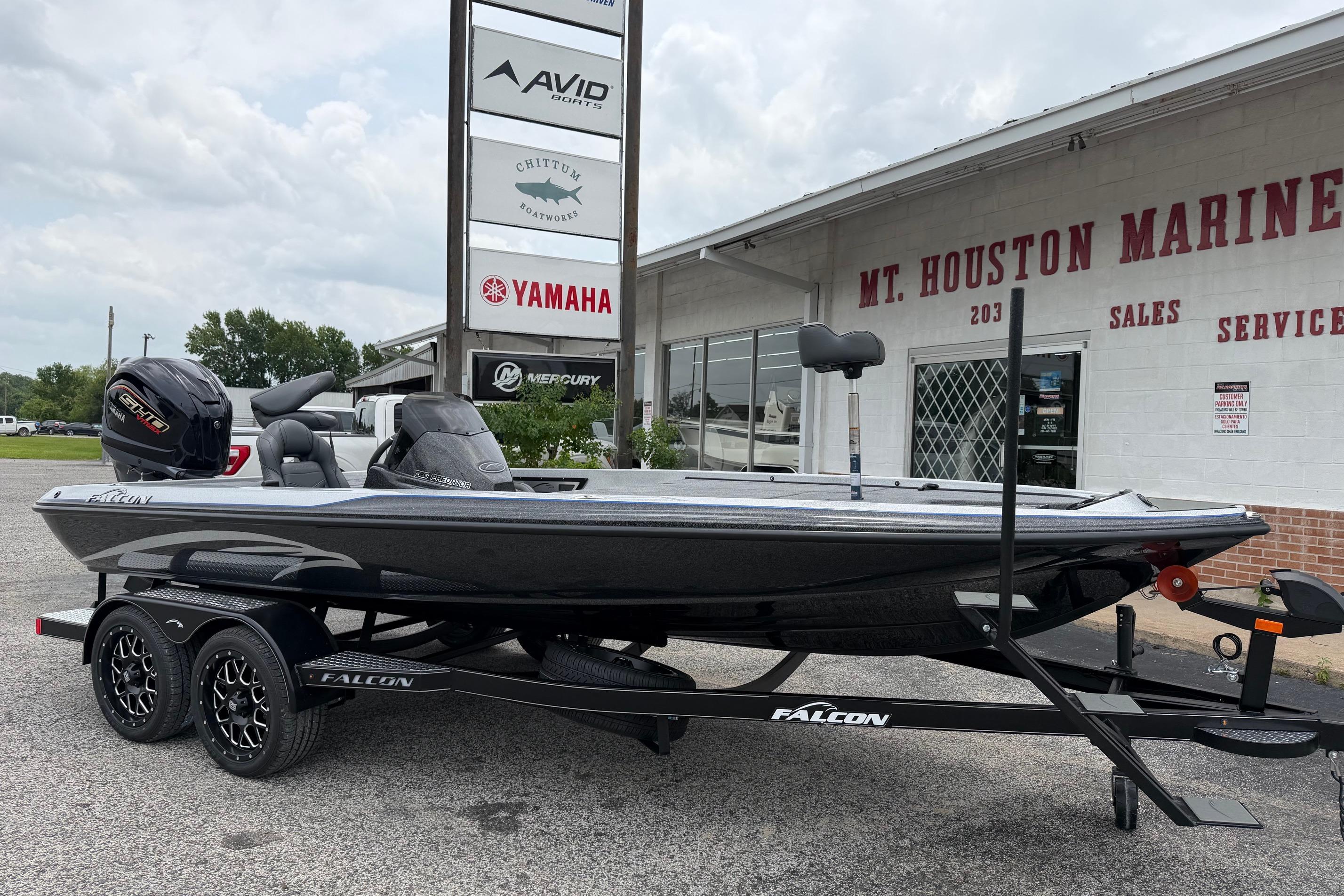 2027 Falcon F20 PREDATOR boat on trailer at Mt. Houston Marine dealership.