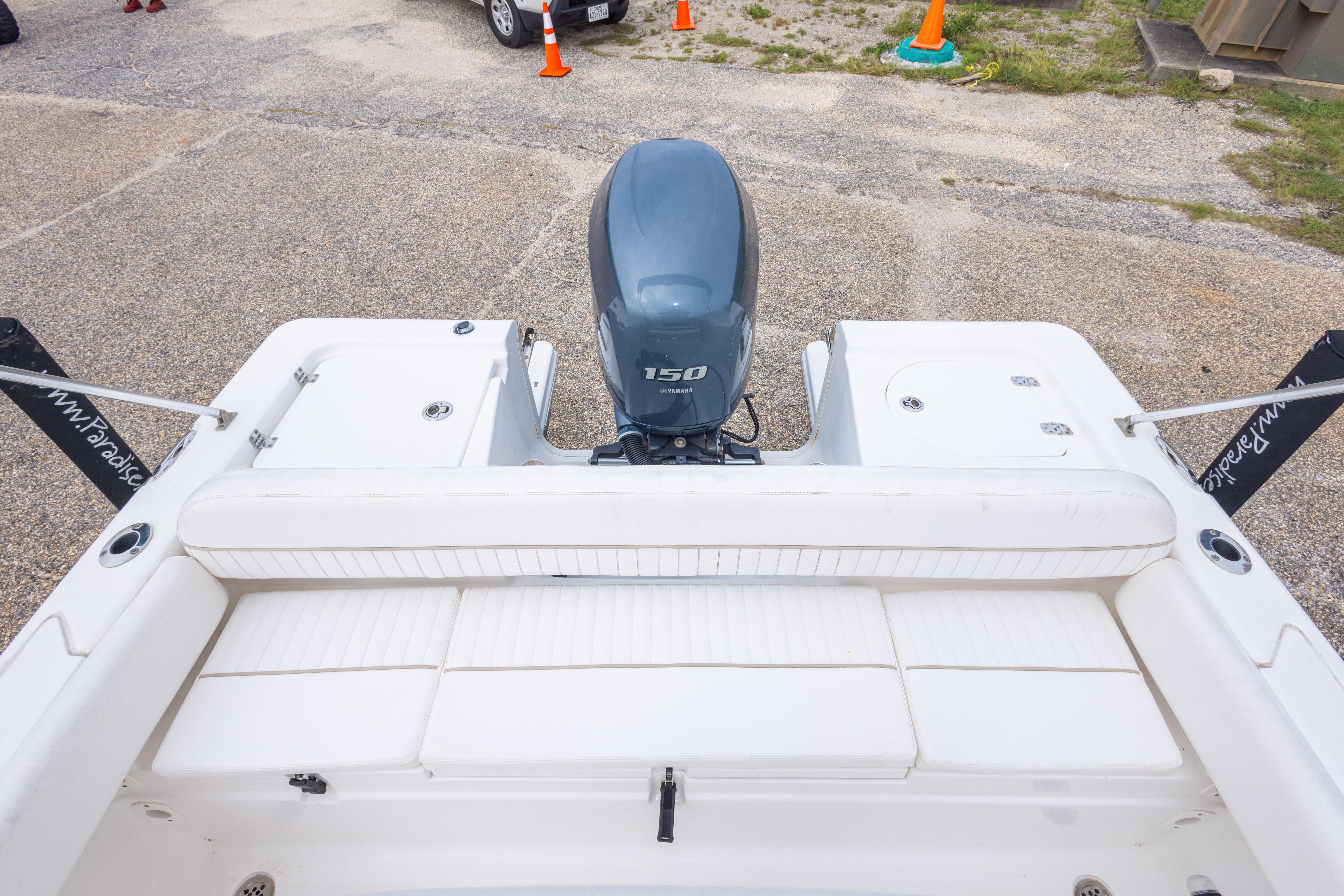 2014 Sea Fox 209 Commander boat with Yamaha 150 engine, viewed from above.