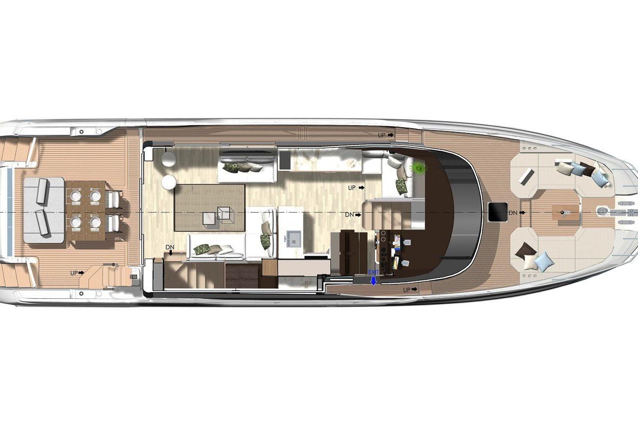 ```json { "alt_text": "2026 Prestige X60 yacht floor plan with spacious interior layout." } ```