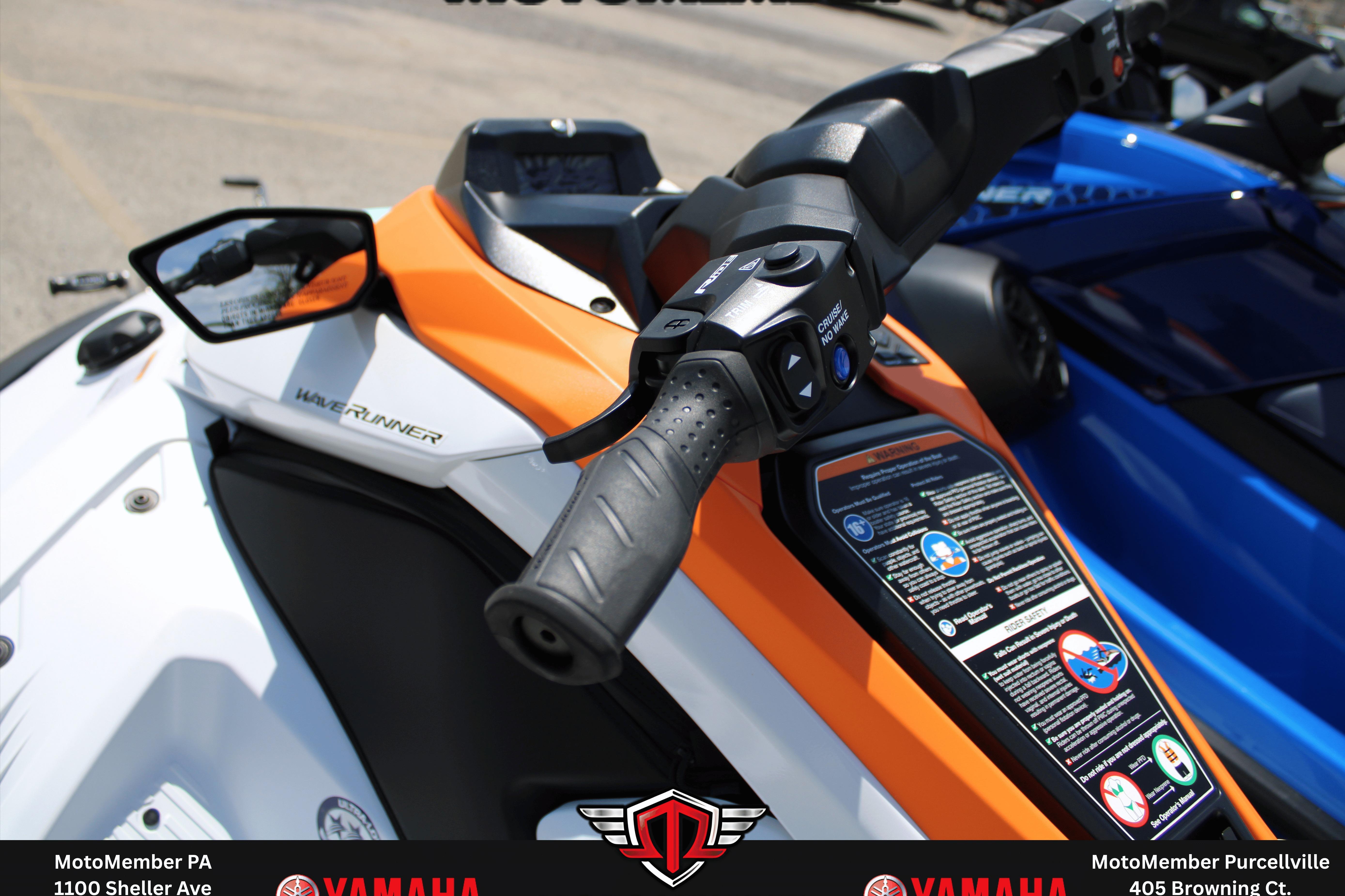 2026 Yamaha WaveRunner JetBlaster LTD with orange accents and detailed control panel.