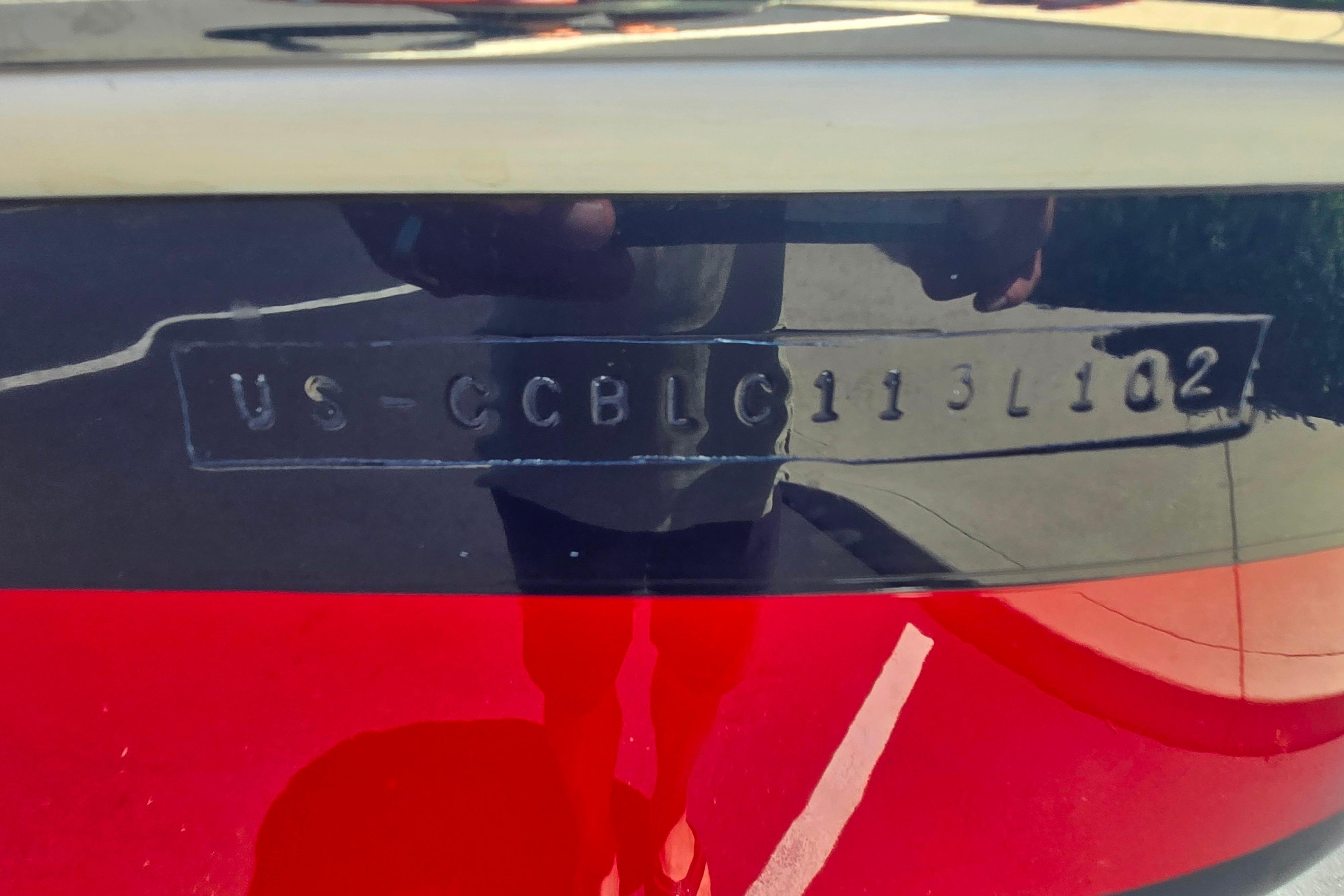 Hull identification number on a 2002 Chris-Craft Launch 28 GT I/O boat.