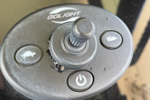 Golight remote control for 2020 Scout 420 LXF boat, featuring joystick and buttons.