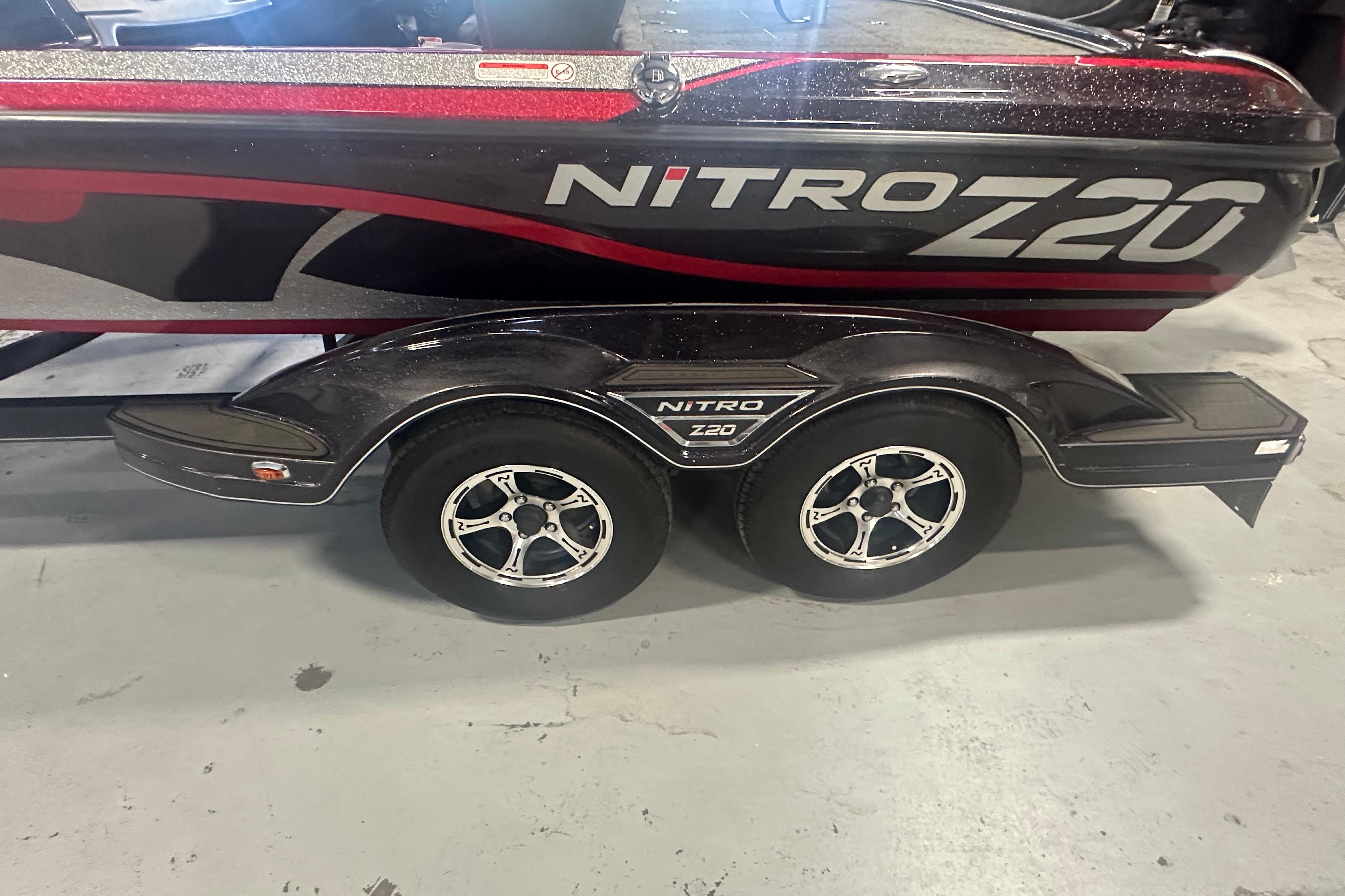 2022 Nitro Z20 Pro boat trailer with dual wheels and sleek design.