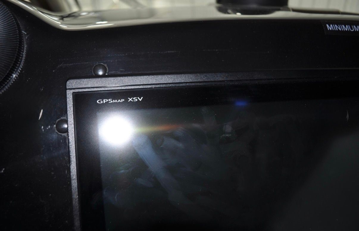 Close-up of a GPSMAP XSV screen on a 2005 Tiara Yachts 5200 Sovran.