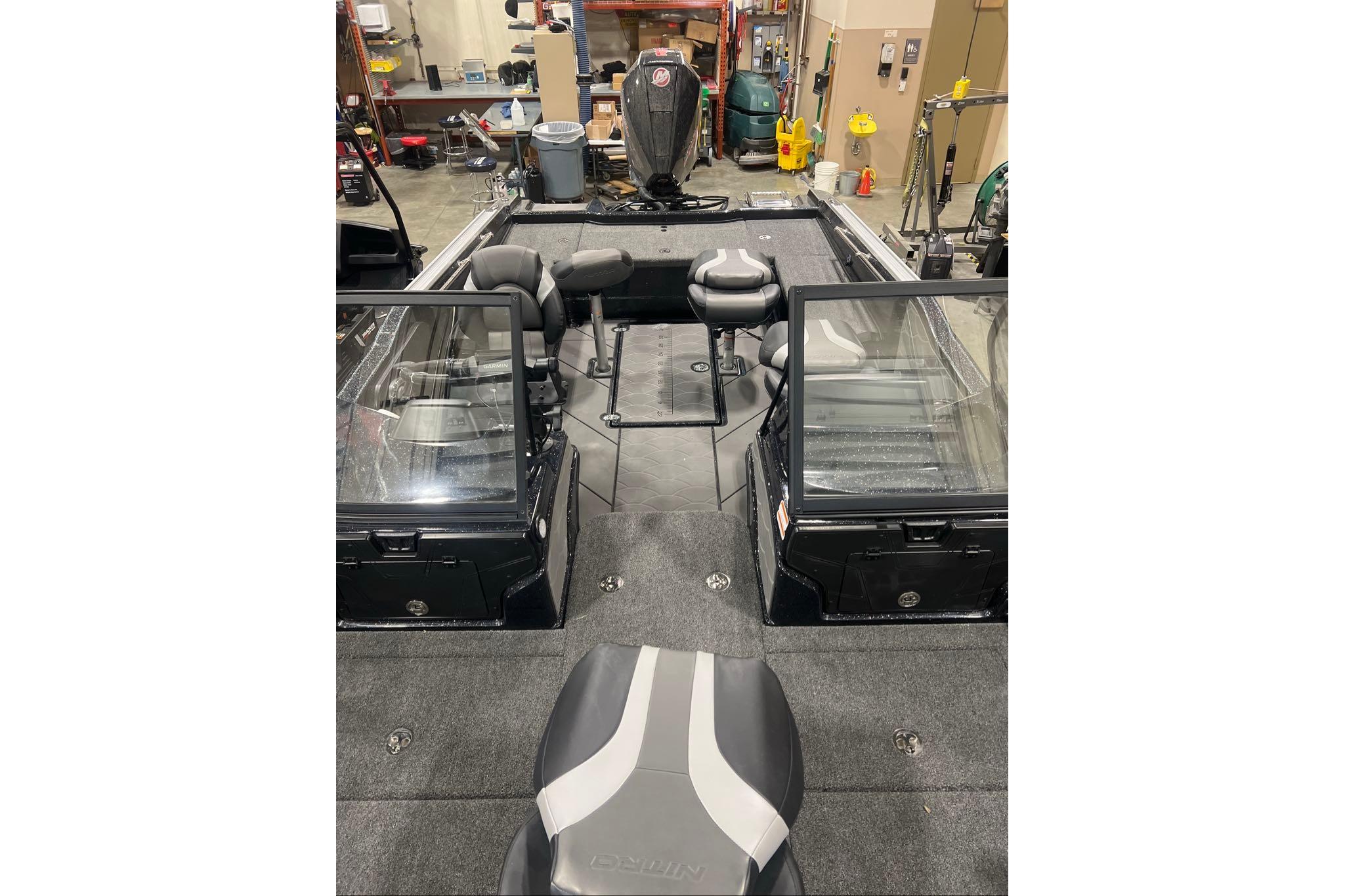 2026 Nitro ZV20 Pro boat interior with seating and storage compartments.
