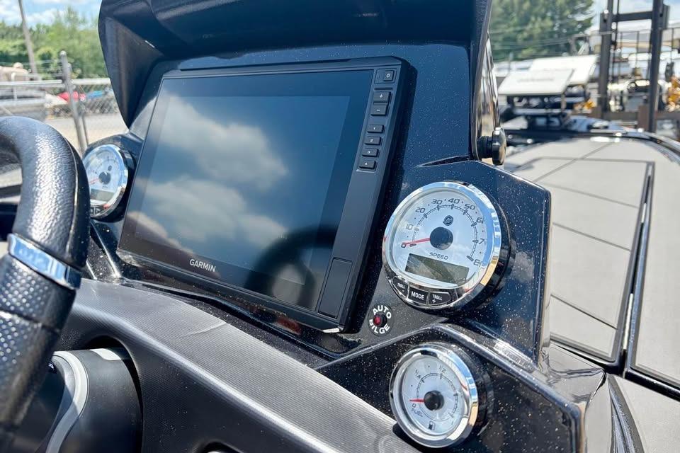 Dashboard of 2026 Nitro Z20 XL Pro with Garmin display and gauges.