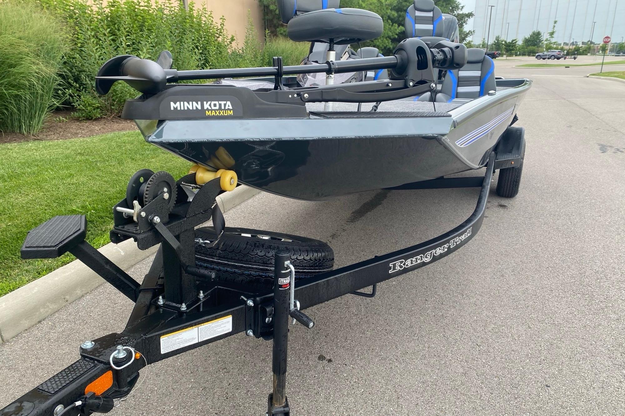 2026 Ranger RT188P boat on trailer with Minn Kota Maxxum motor.