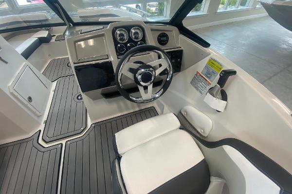 2024 Starcraft SVX 190 boat interior with steering wheel and dashboard.