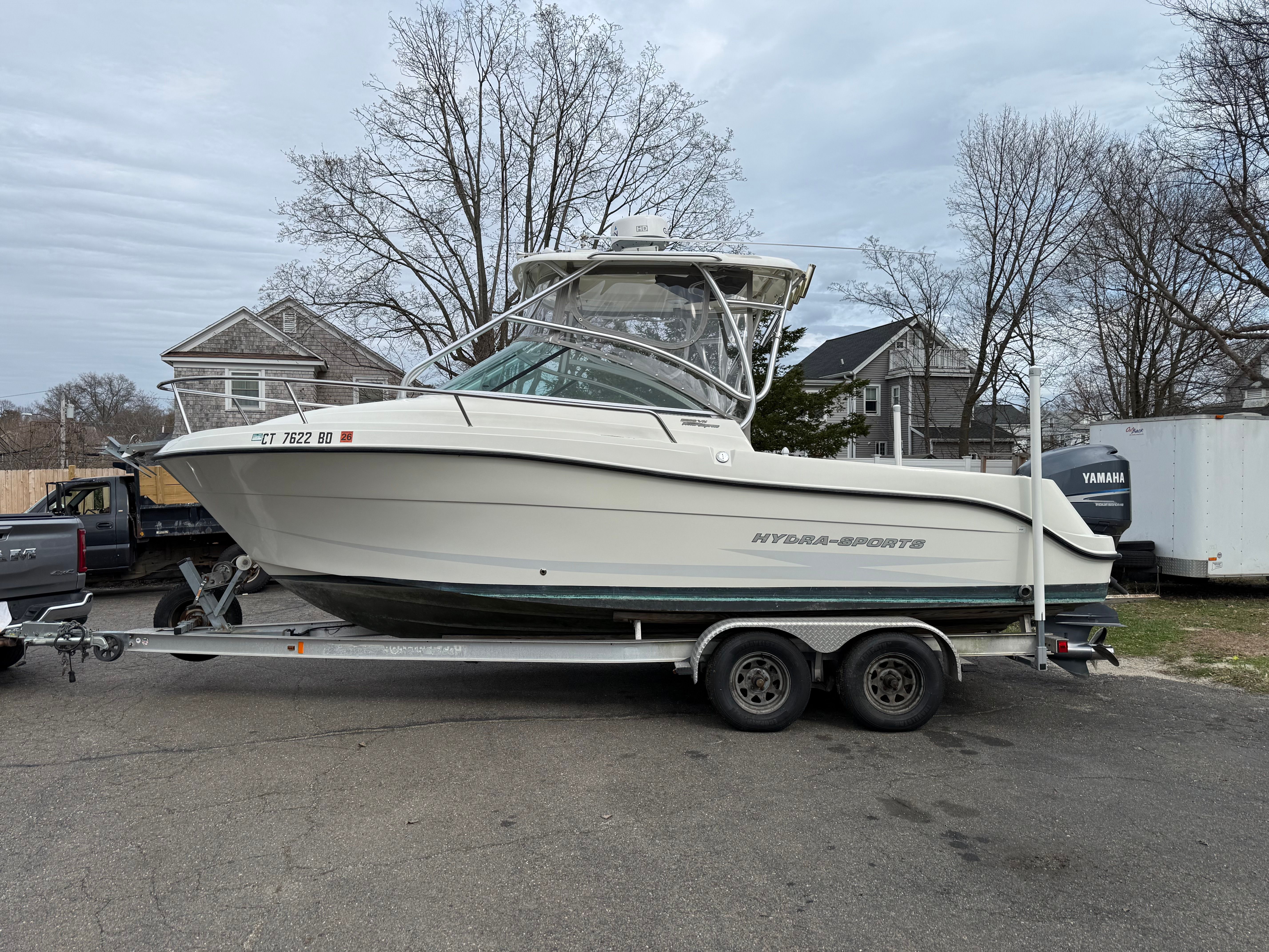 2008 Hydra-Sports Vector 2200 VX on trailer, side view.