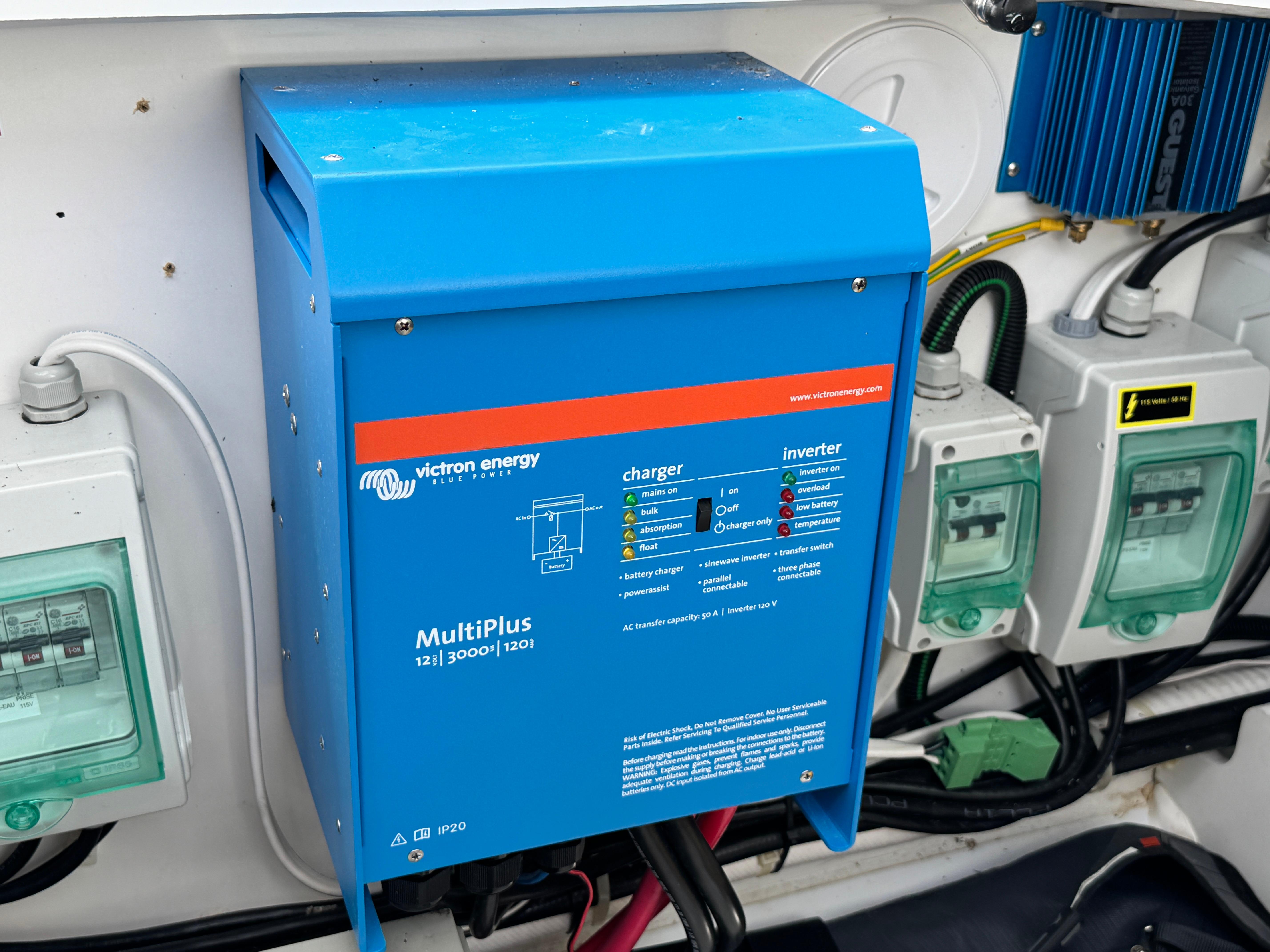 Victron Energy MultiPlus charger in 2022 Beneteau Flyer 9 SUNdeck boat.
