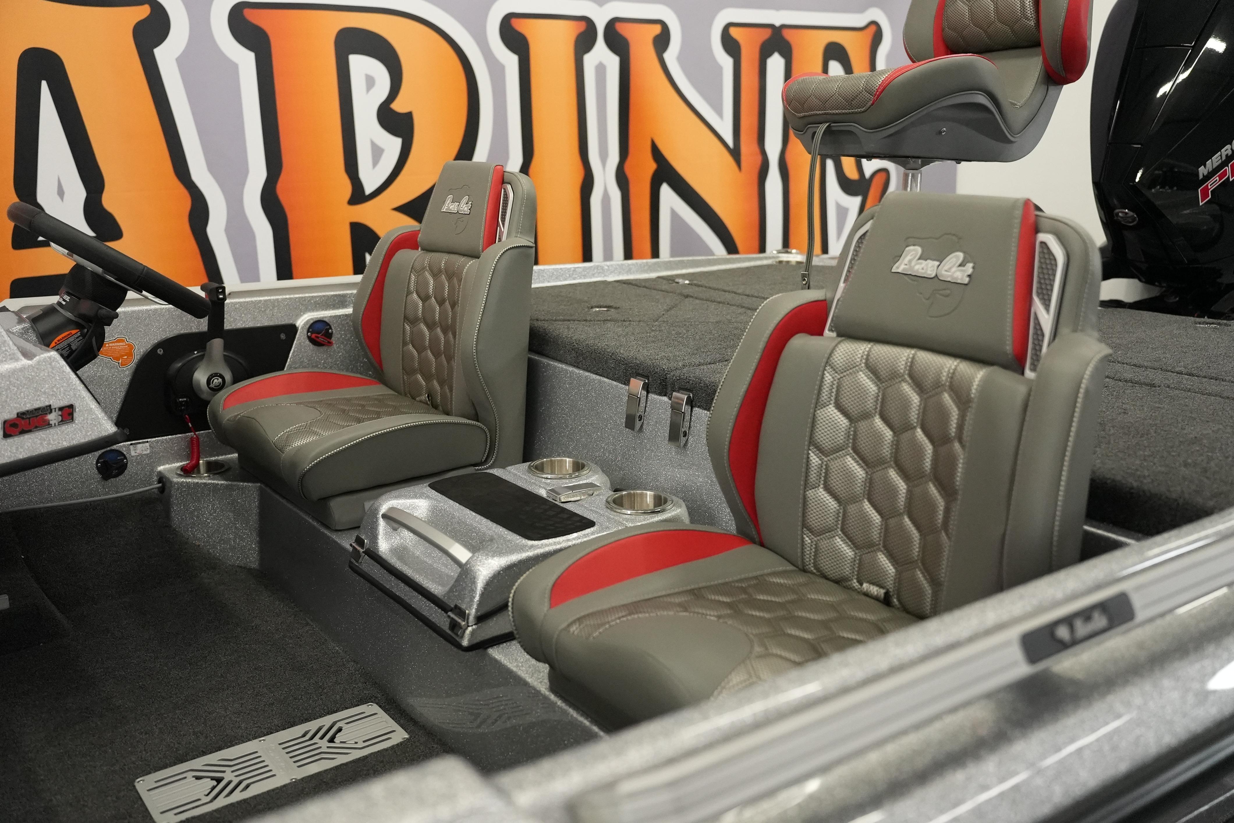 2026 Bass Cat Lynx STS boat interior with stylish seats and modern design.