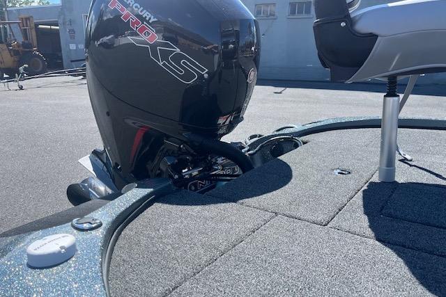 2026 Nitro Z18 Pro boat with Mercury Pro XS engine on a sunny day.