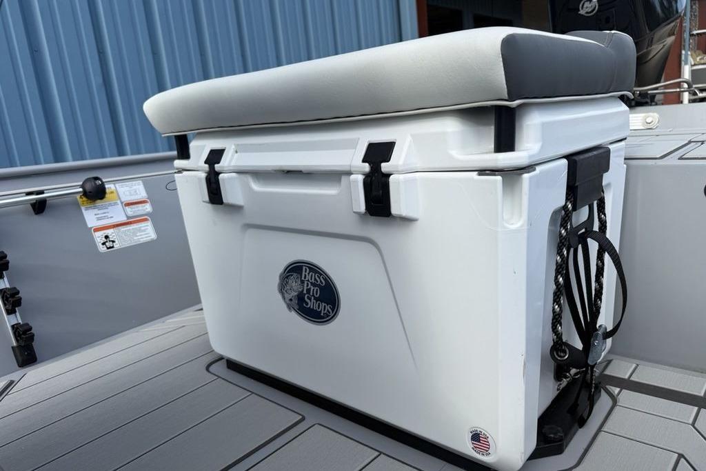 2026 Tracker Bass Tracker Classic CC boat with Bass Pro Shops cooler seat.