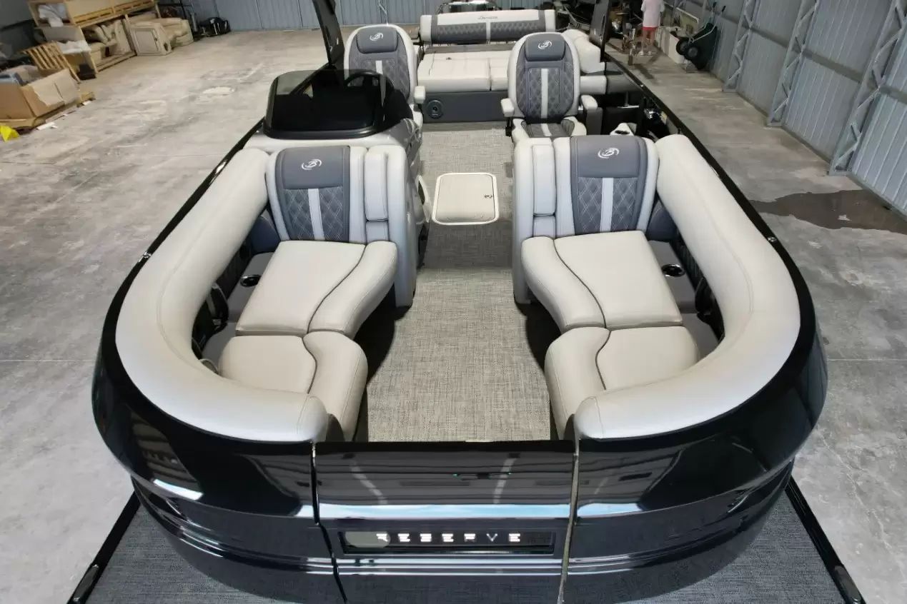 Interior of 2024 Barletta LEGGERA R26UCA pontoon boat.