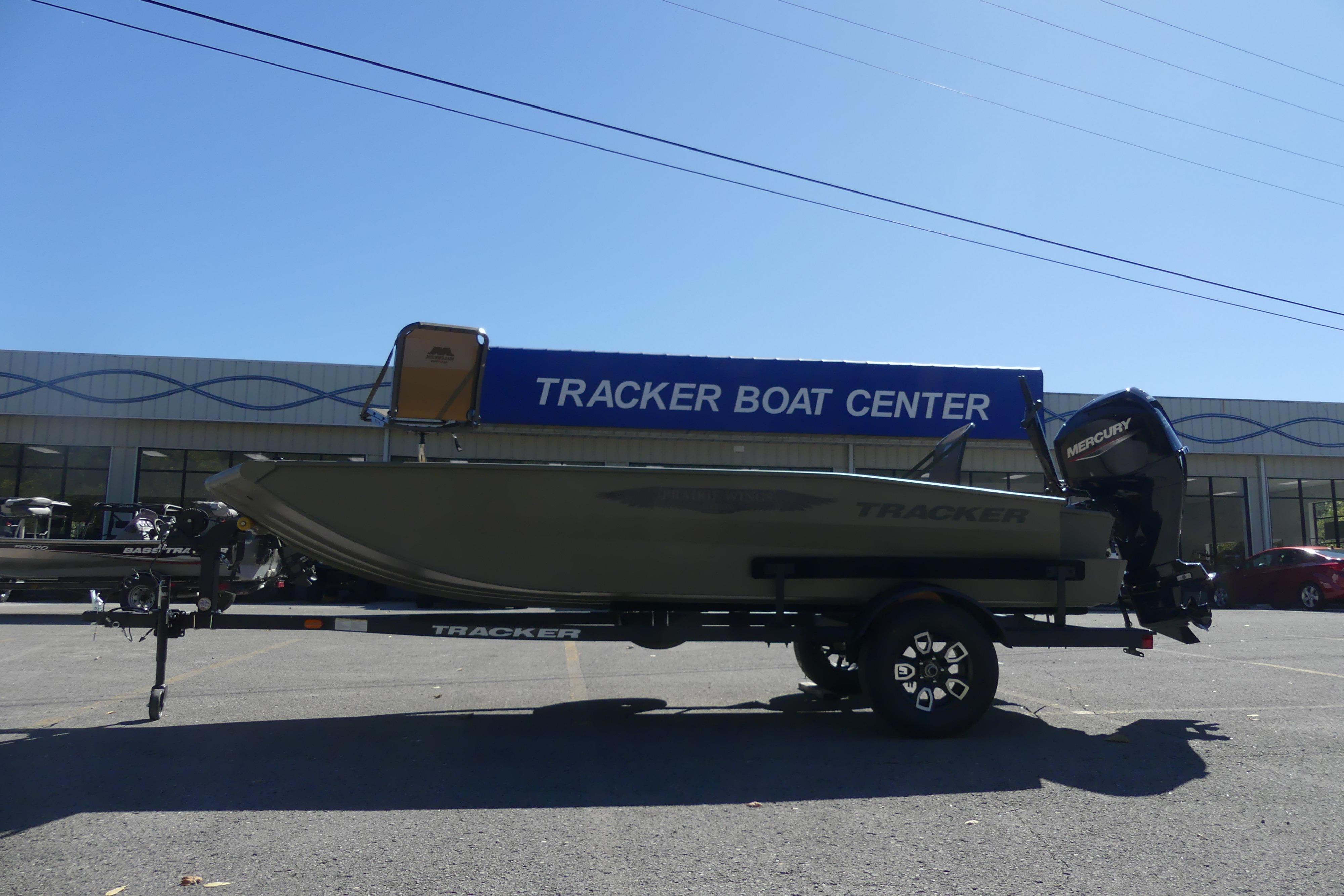 2026 Tracker Grizzly 1650 T Prairie Wings Edition boat at Tracker Boat Center.