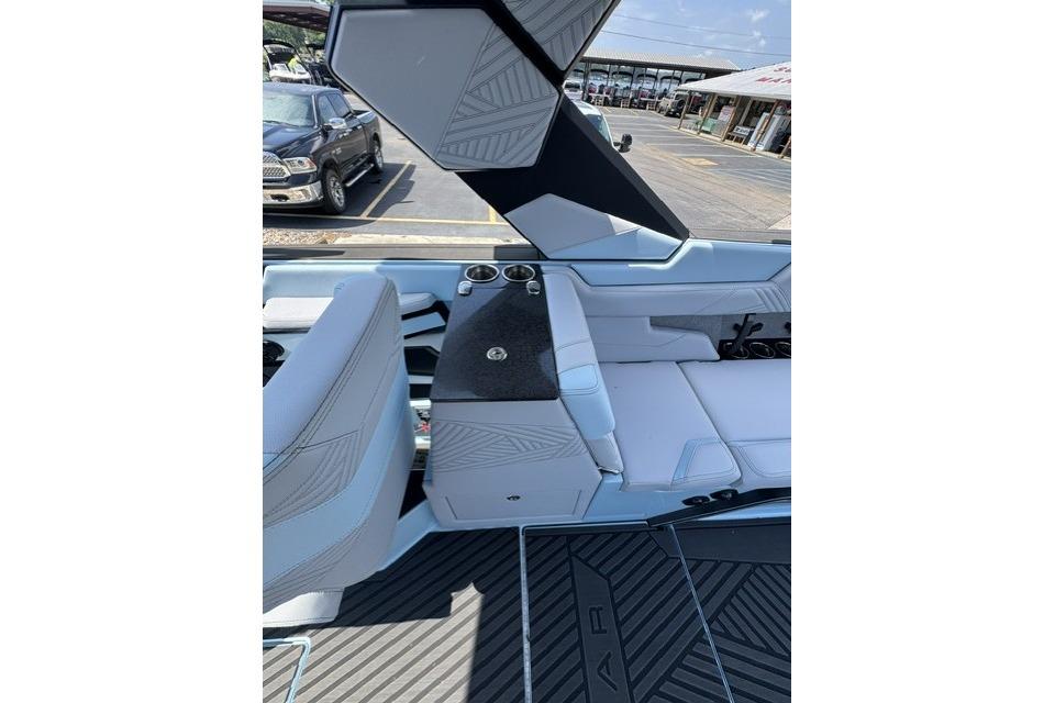 2026 MasterCraft XStar 25 interior with sleek seating and modern design elements.
