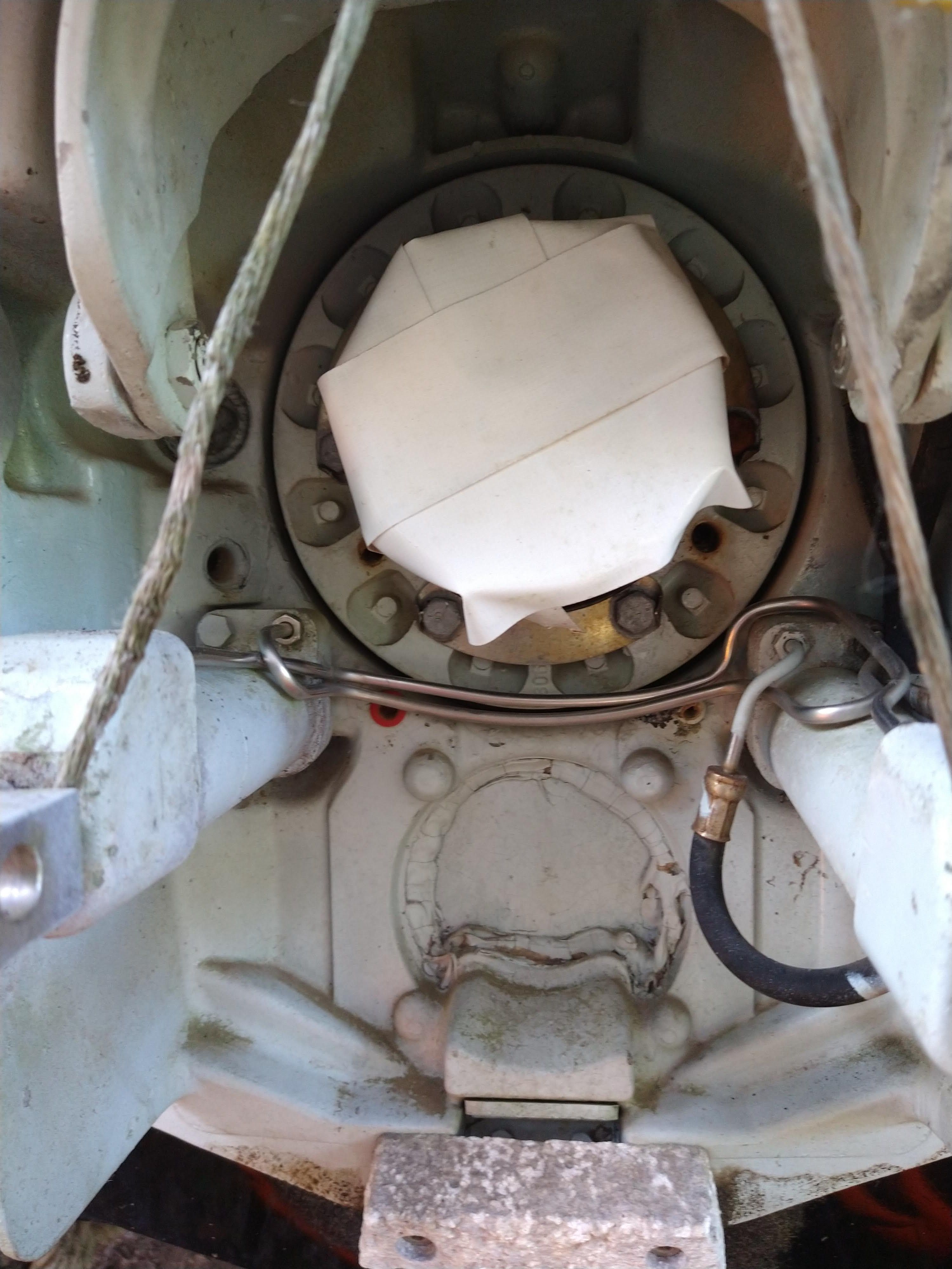 Close-up of a 1986 Corsa Performance Boat component.