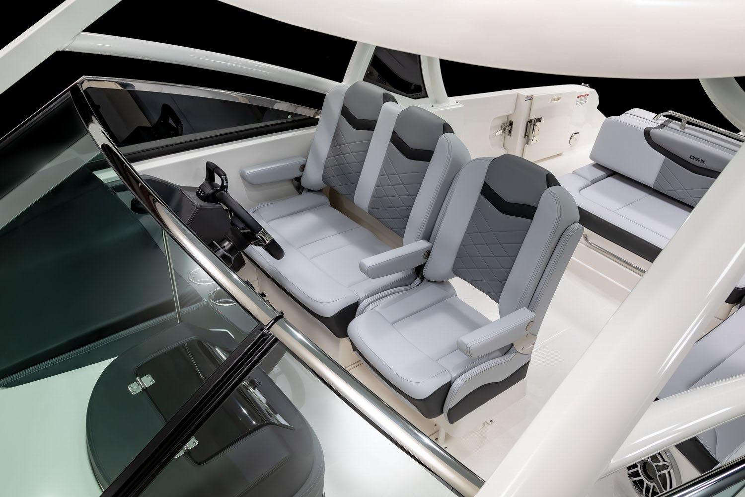 Manufacturer Provided Image: 2025 Chaparral 280 OSX boat interior with modern seating and sleek design.
