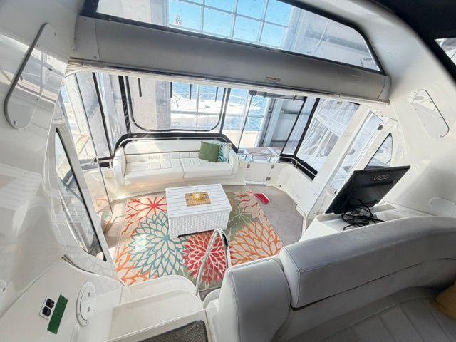 Interior of a 2005 Carver 44 Cockpit Motor Yacht with bright, modern design.