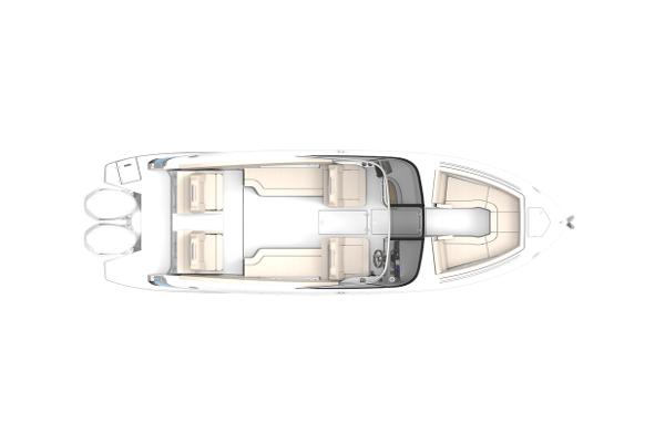 Manufacturer Provided Image: Top view of 2026 Regal LX9 boat layout, showcasing seating and interior design.