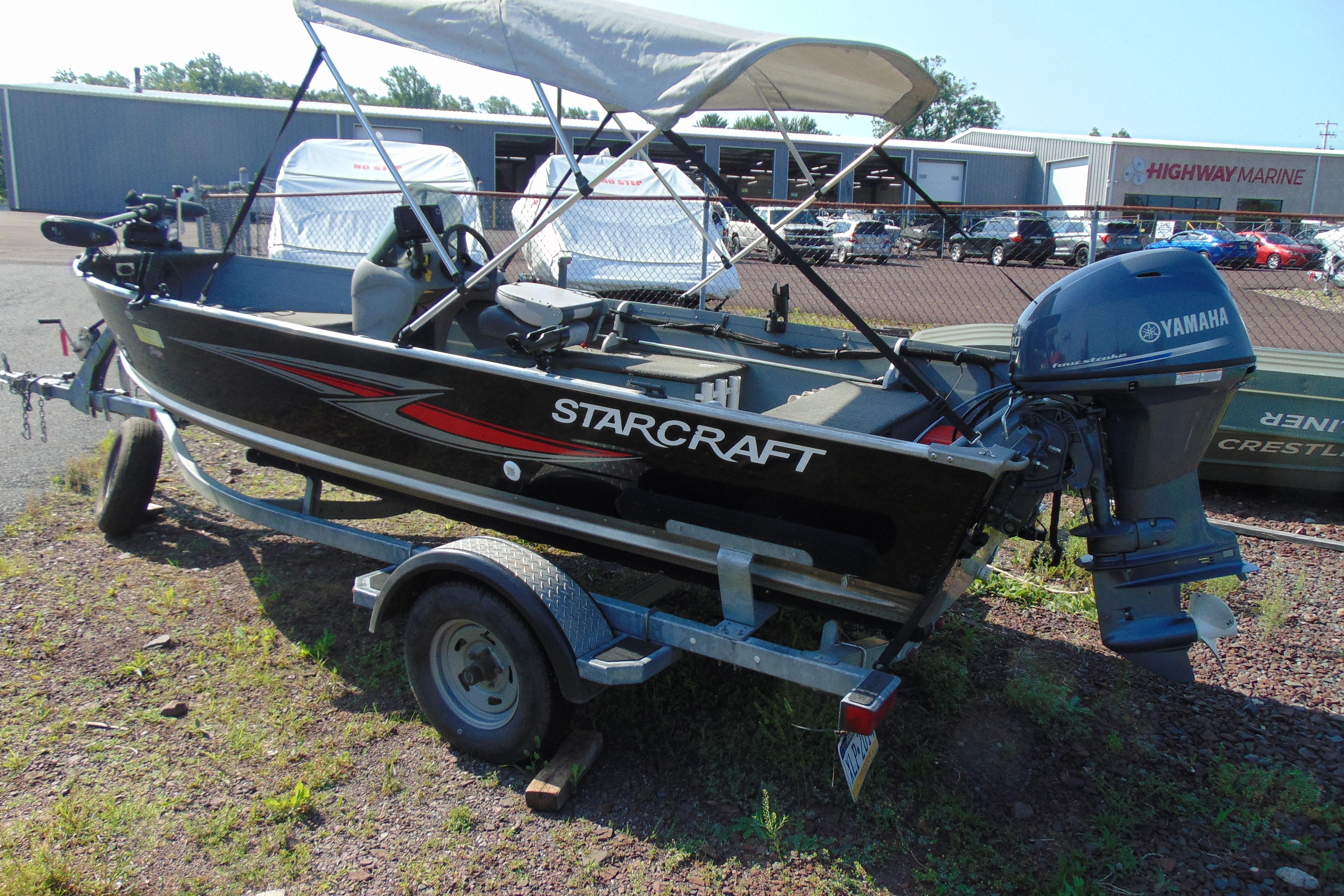2017 Starcraft SF 16 DLX boat with Yamaha motor on trailer at Highway Marine.