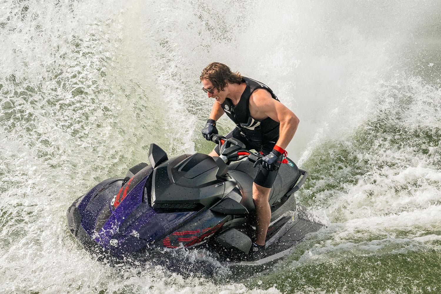 Manufacturer Provided Image: 2026 Yamaha WaveRunner GP HO jet ski in action on water, rider wearing life vest.