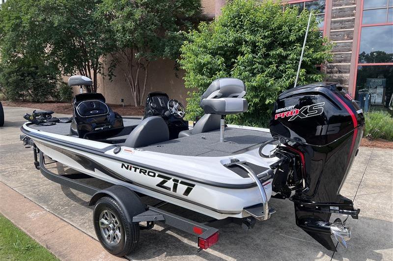 2026 Nitro Z17 boat with Mercury Pro XS 115 engine on trailer.