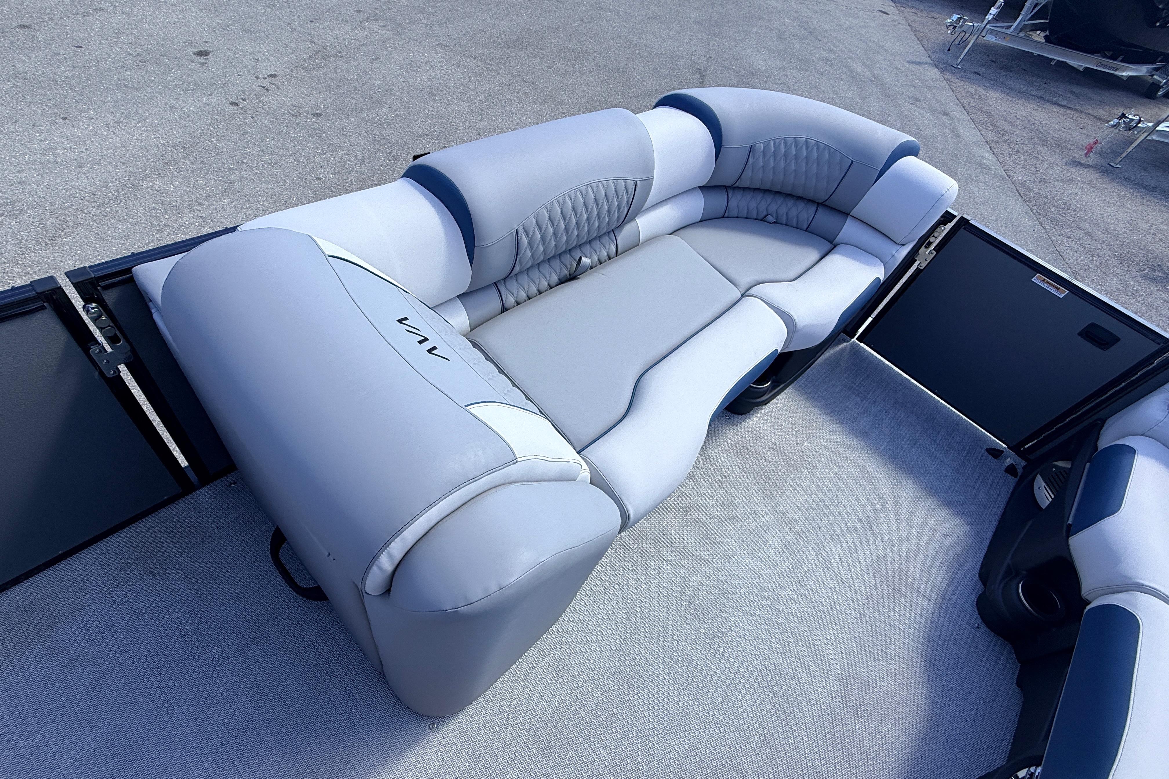 2026 Avalon 2385 Catalina Quad Lounger with luxurious seating, high-performance tri-toon design.