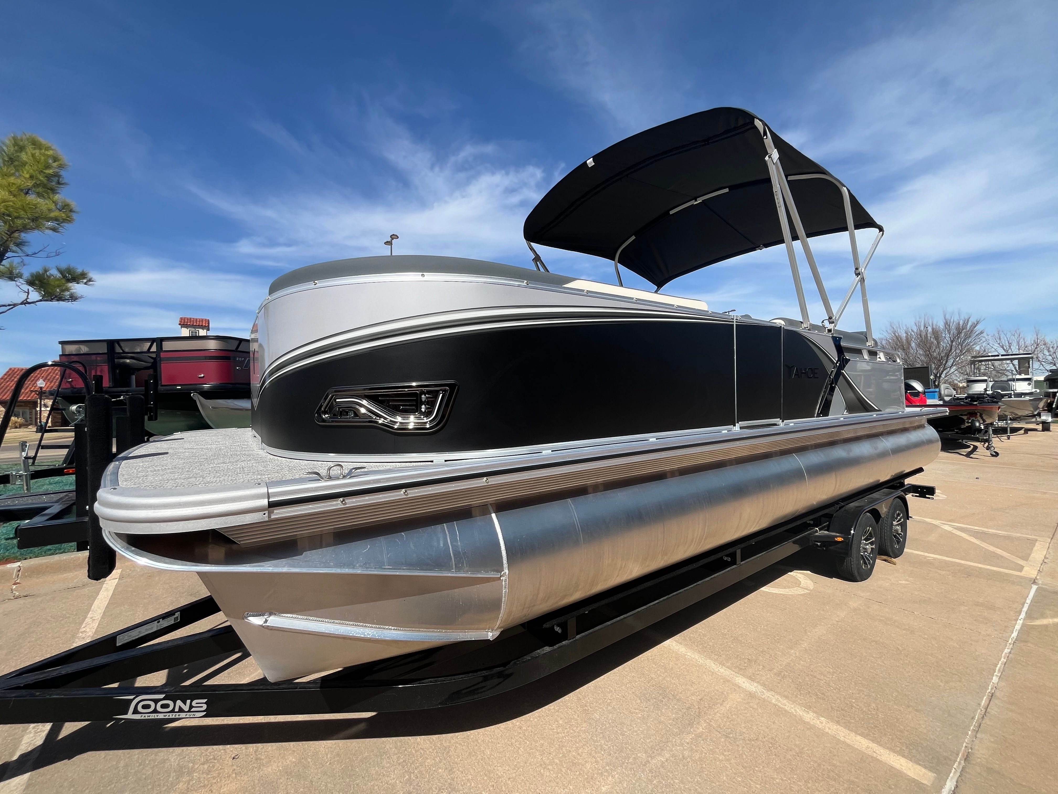 2026 Tahoe 2385 LTZ Cruise pontoon boat with rear bench.