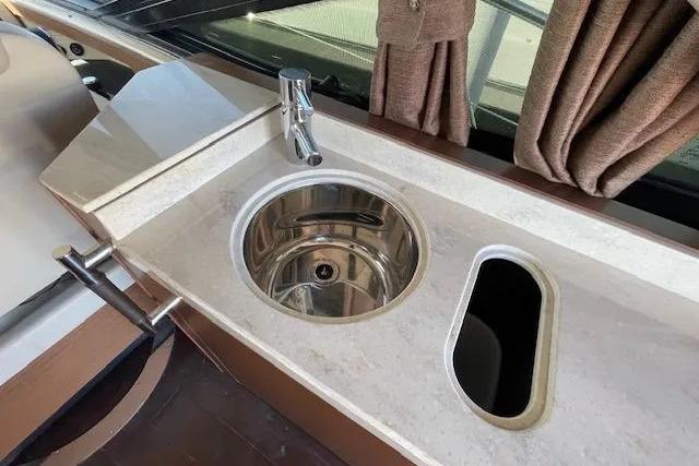 Luxury yacht kitchen sink on 2016 Sea Ray Sundancer 510.