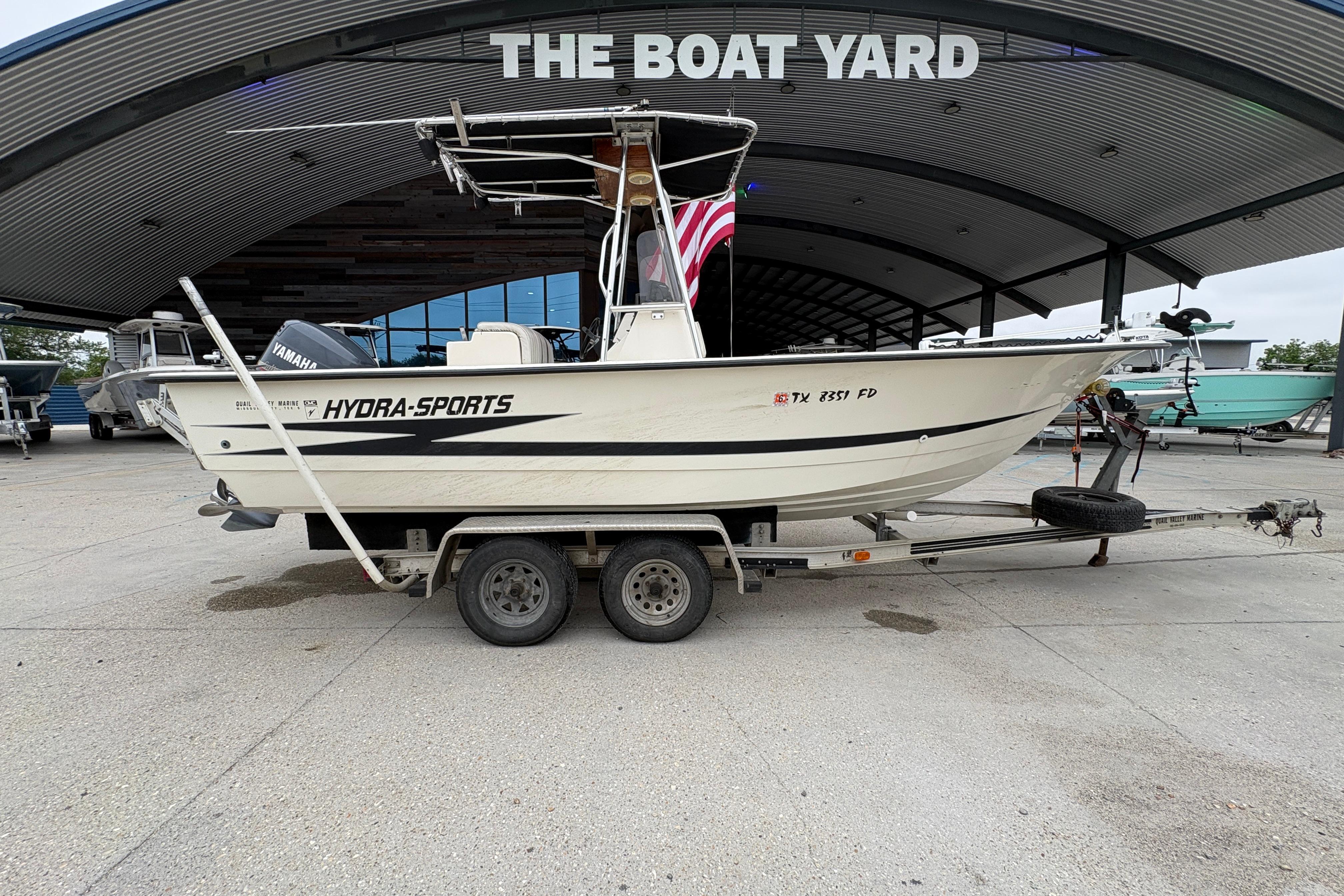 1998 Hydra-Sports 22 Ocean CC boat on trailer at The Boat Yard.
