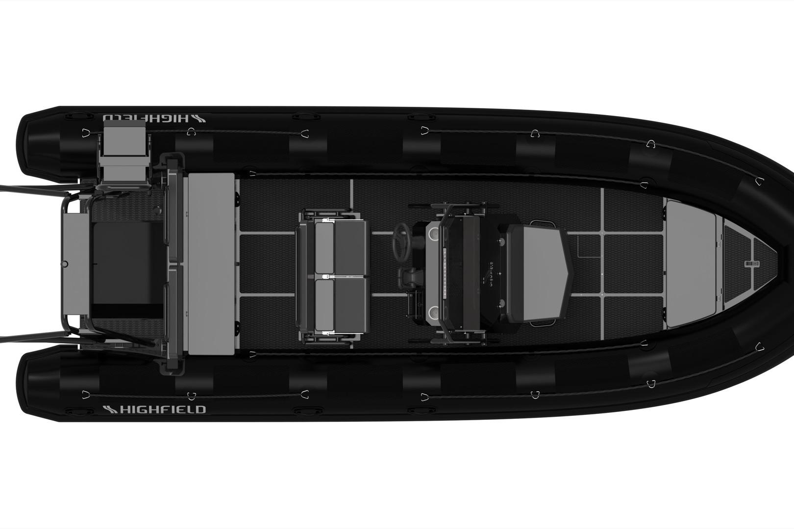 Top view of Highfield Patrol 660 boat, model 2026.