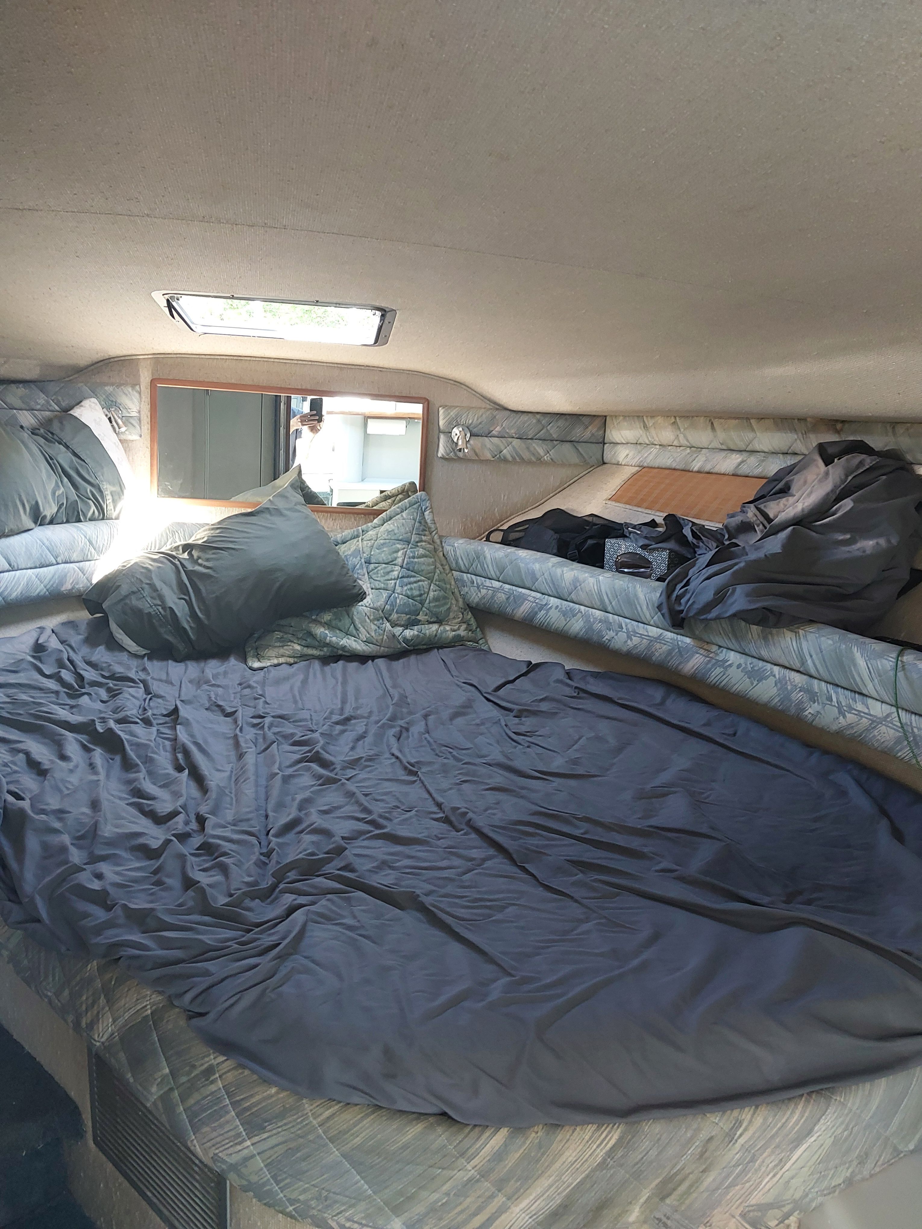 Interior of a 1991 Sea Ray 370 Sedan Bridge yacht.
